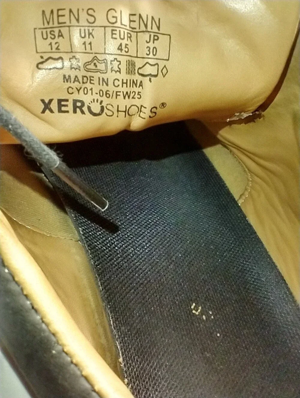 Xero Glenn Dress Black Leather Barefoot Casual Shoes Men's sz 12.